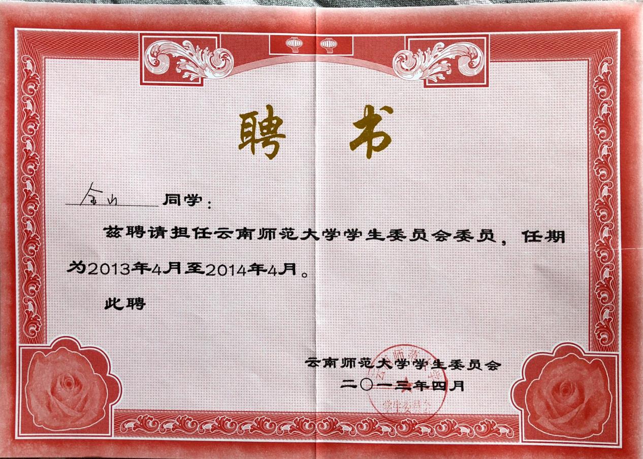 University Student Committee Member · 2013–2014